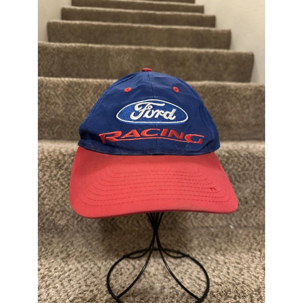 Spike Sports Ford Racing Hat Cap NASCAR Adjustable back Blue Embroidered Logo